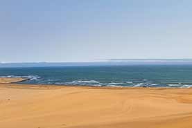 View from the Dunes onto the Ocean in Swakopmund