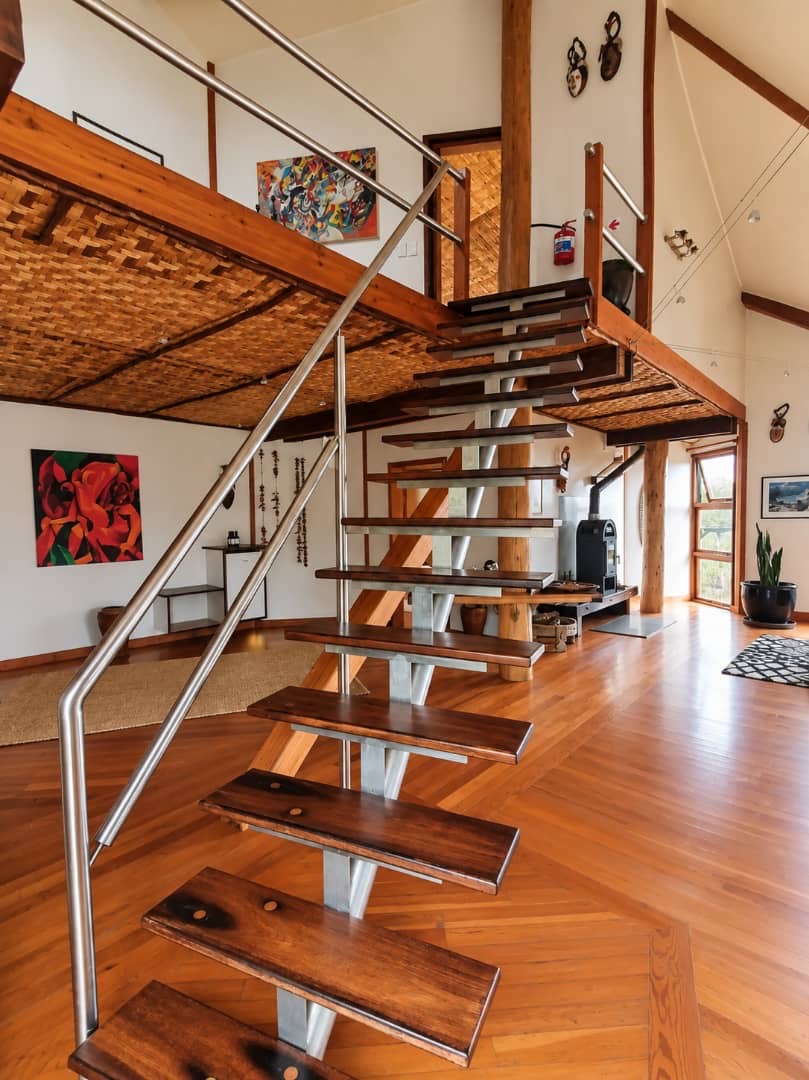 Timber staircase inside a Stiltz Villa