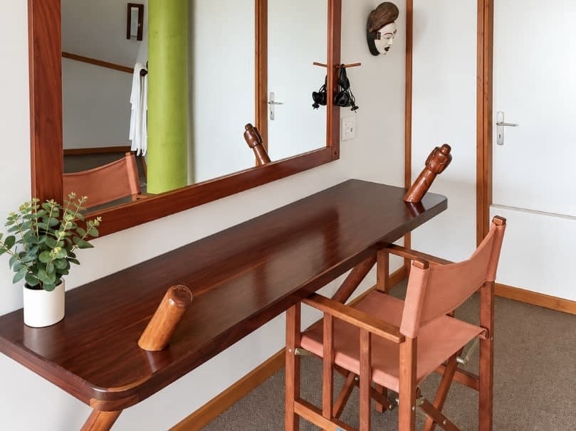 Timber dressing table and mirror in a Villa
